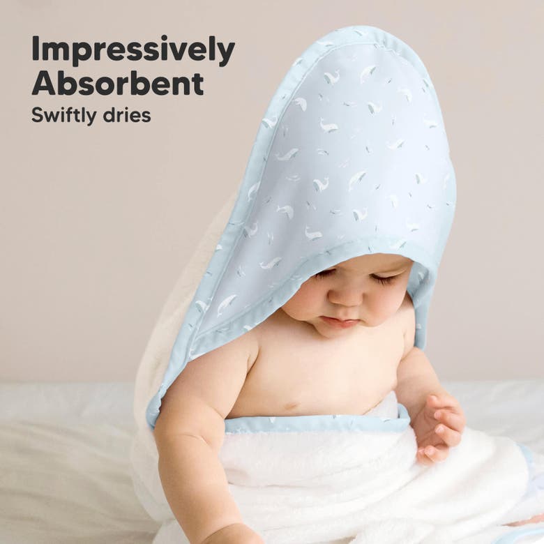 Shop Keababies Luxe Baby Hooded Towel In Blue Whale