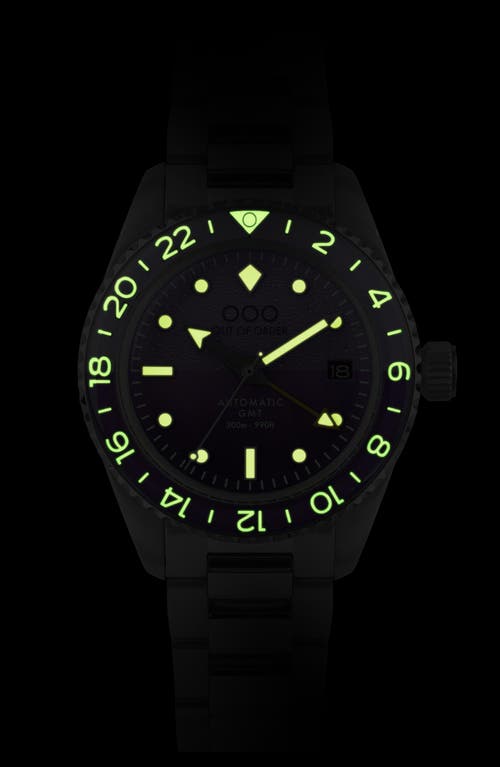 Out Of Order Shaker Automatic Gmt Ultra Brushed Bracelet Watch, 40mm In Dark Violet