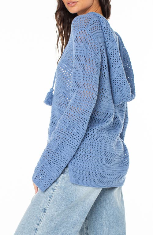 Shop Roxy Hippie Love Open Stitch Hoodie In Infinity Blue