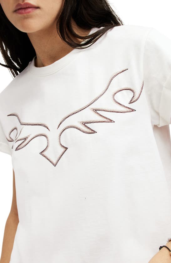 Shop Allsaints Randal Anna Embroidered Cotton T-shirt In White