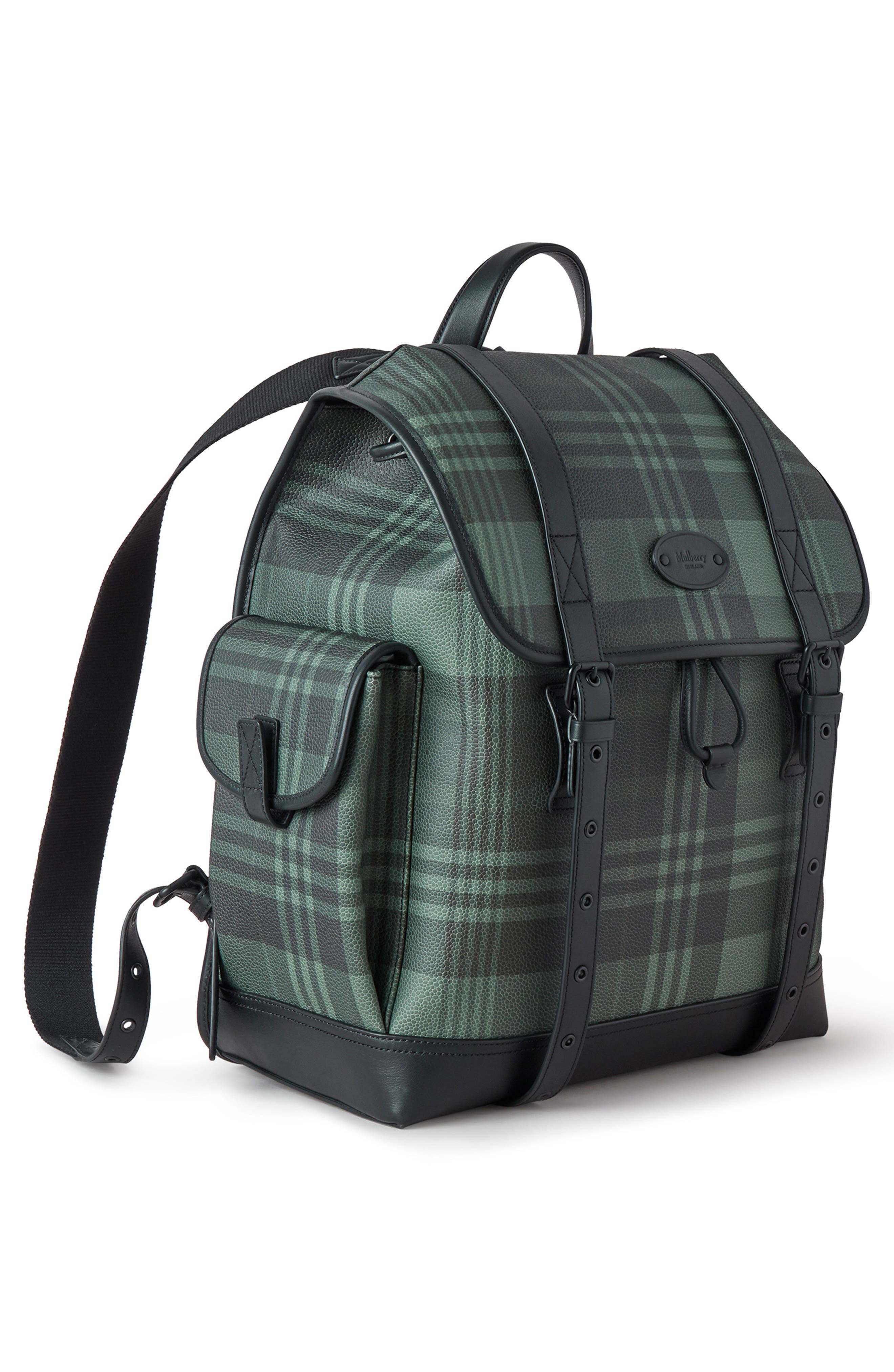 mulberry black leather backpack