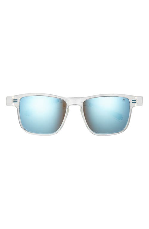 Shop Hurley Ogs 57mm Polarized Square Sunglasses In Clear Crystal/smoke Base