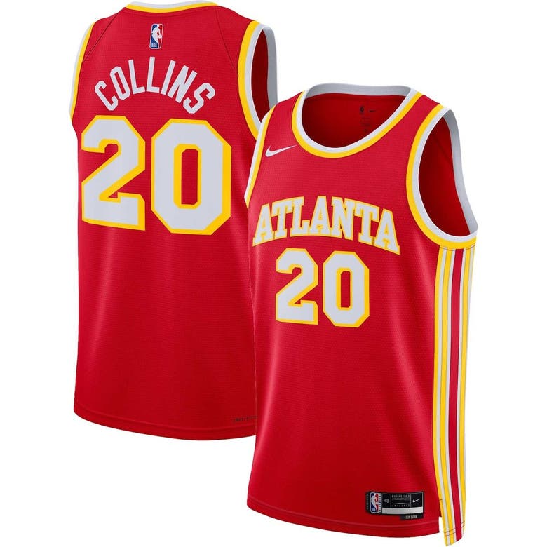 Nike Men's​ Atlanta Hawks Dri-FIT ​NBA Swingman Icon 22 Road Jersey-Red/Collins​  - Hibbett