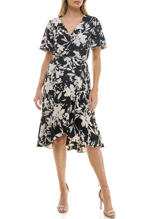 Print Flutter Sleeve Dress