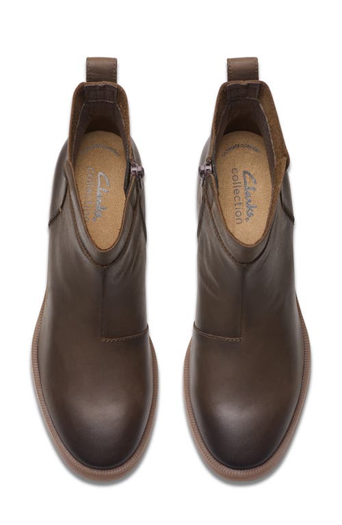 Clarks Lileigh Charm Leather Bootie In Mushroom Oily