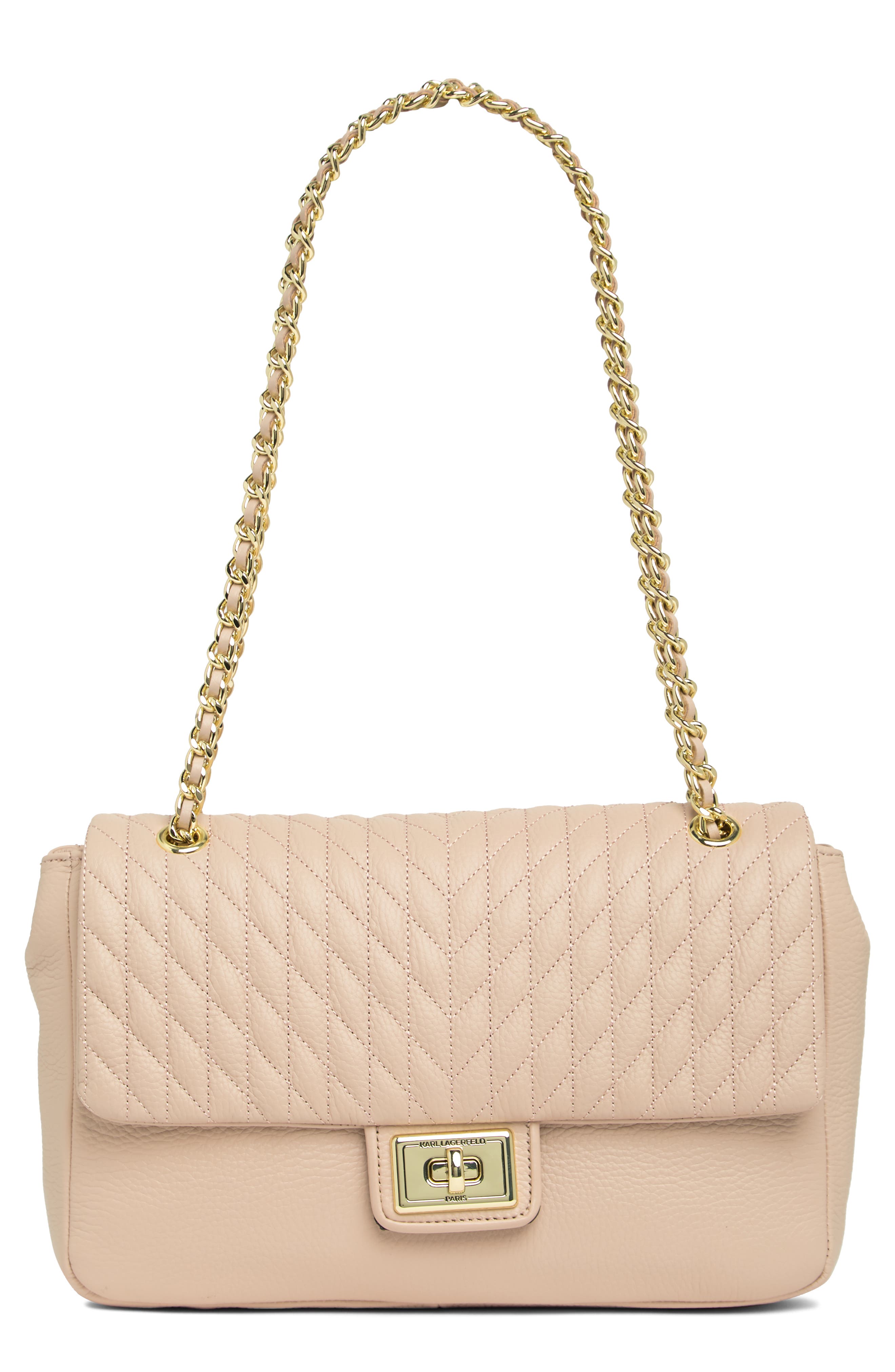 Karl Lagerfeld Paris Agyness Leather Shoulder Bag Nordstromrack