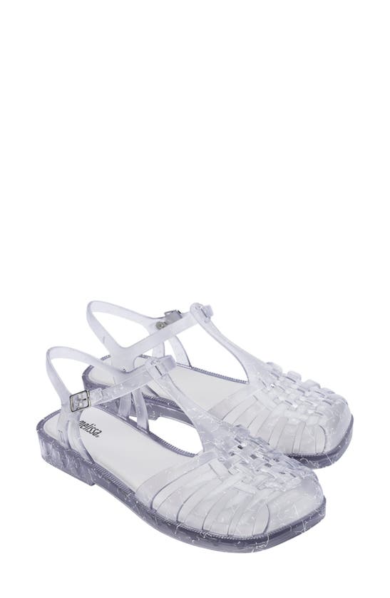 Melissa Aranha Quadrada Ii Water Resistant Sandal In Clear/ White