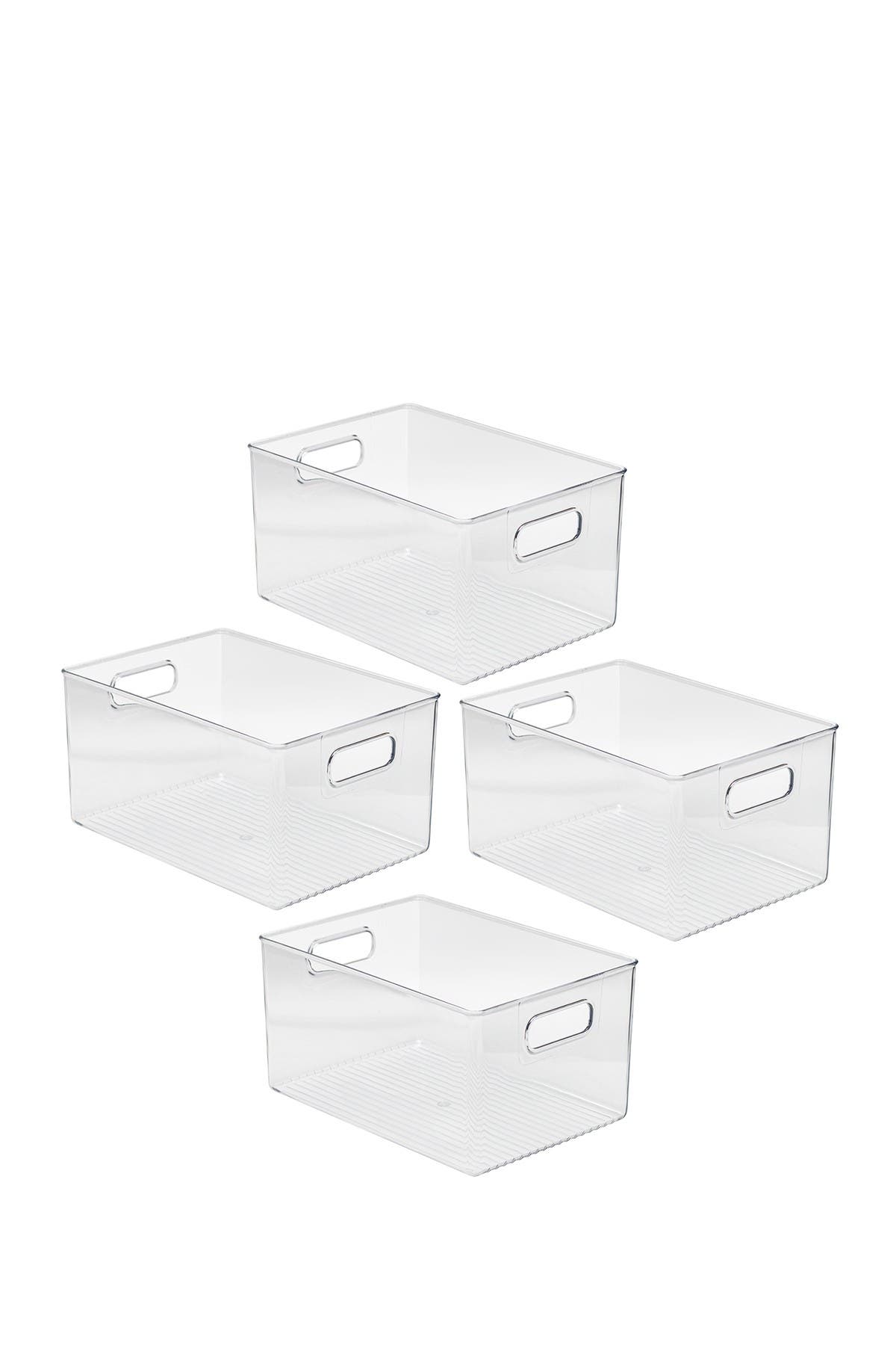 plastic organizer bins on Sorbus Clear Storage Bins Pack Of 4 Nordstrom Rack