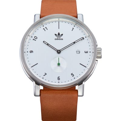 Adidas District Leather Strap Watch, 40Mm