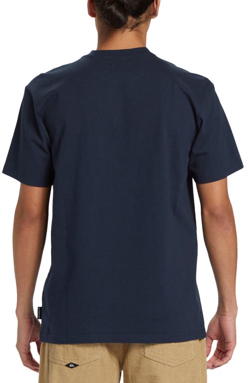 Shop Quiksilver Clicker Logo Organic Cotton Graphic T-shirt In Navy