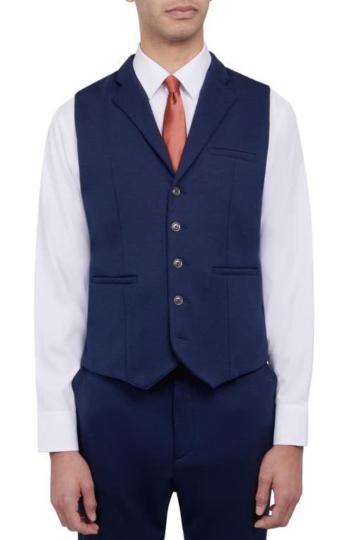 Shop Brooklyn Brigade Slim Fit Performance Knit Vest In River Blue