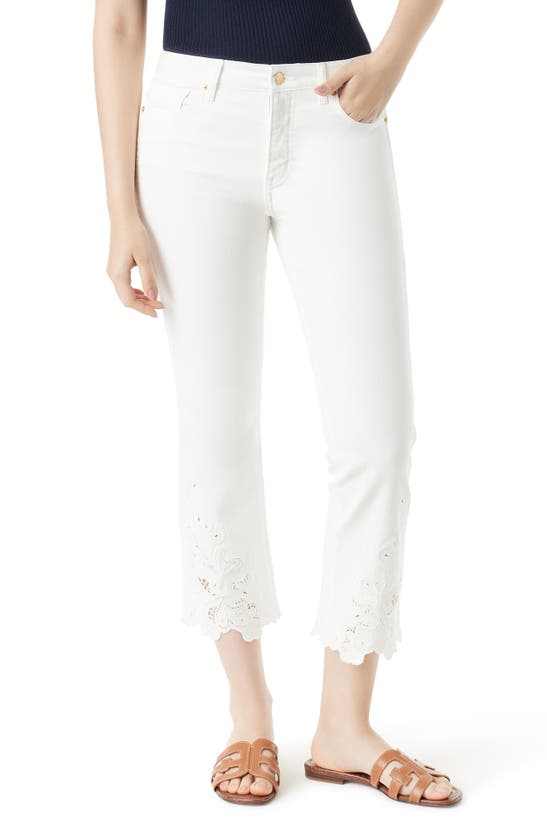 Sam Edelman Linnie Lace Kick Flare Jeans In White