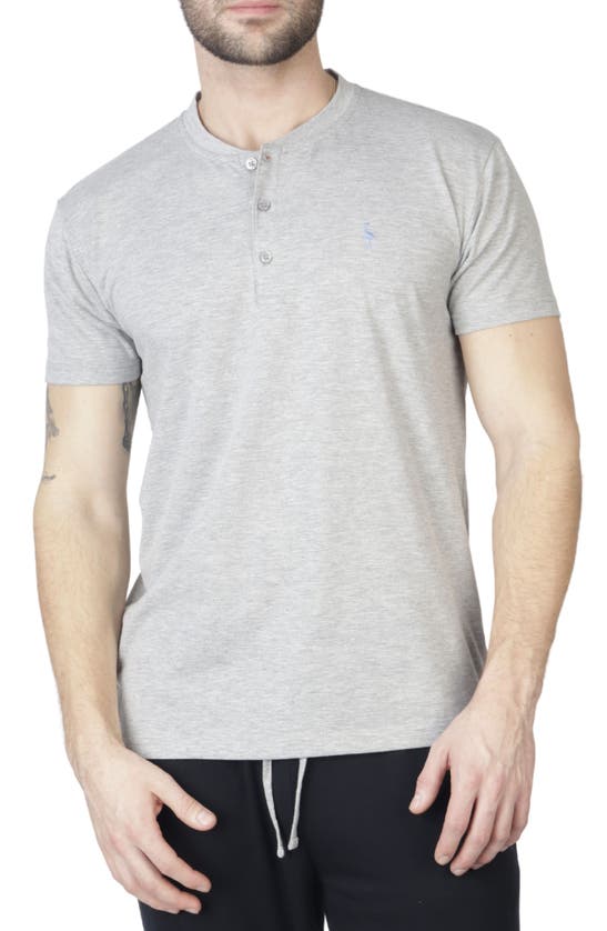 Tailorbyrd Short Sleeve Henley T-shirt In Grey Heather