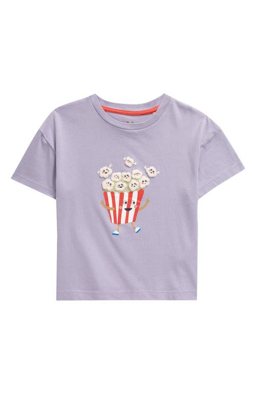Mini Boden Kids' Bouclé Appliqué Cotton Graphic T-Shirt Misty Lavender Popcorn at Nordstrom,
