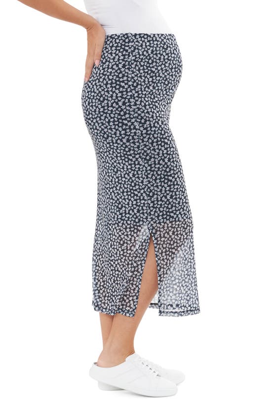 Shop Ripe Maternity Karma Mesh Midi Maternity Skirt In Navy