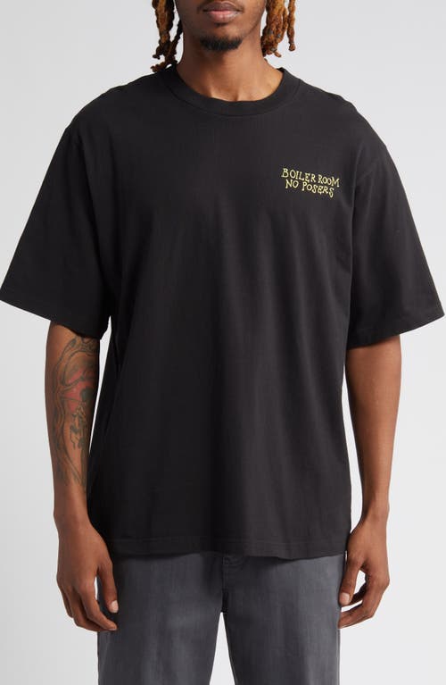 No Posers Cotton Graphic T-Shirt in Black