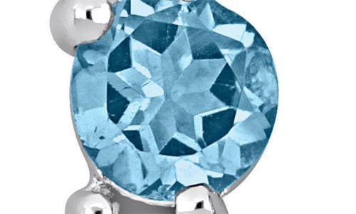 Delmar Mixed Cut Swiss London Blue Topaz, Sky Blue Topaz & White Sapphire Stud Earrings In Blue
