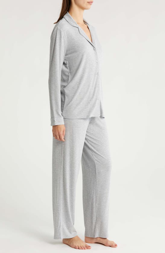 Nordstrom Moonlight Eco Easy Rib Pajamas In Grey Heather