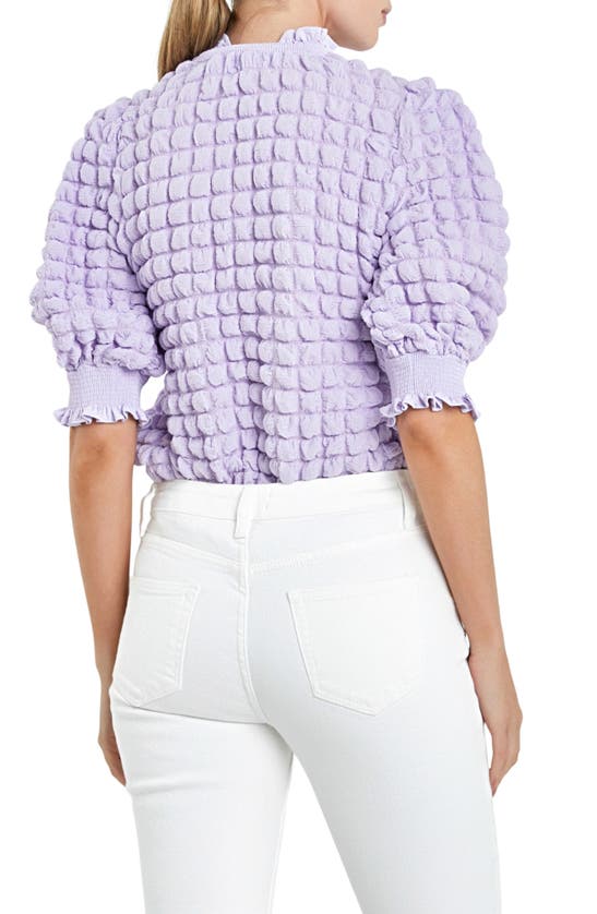 English Factory Textured Mock Neck Top In Lavender