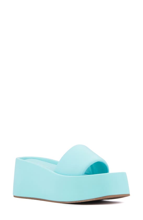 Shop Olivia Miller Uproar Platform Slide Sandal In Light Blue