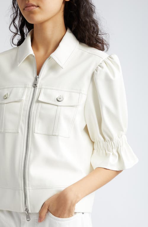 Cinq À Sept Holly Cropped Twill Jacket In Ivory