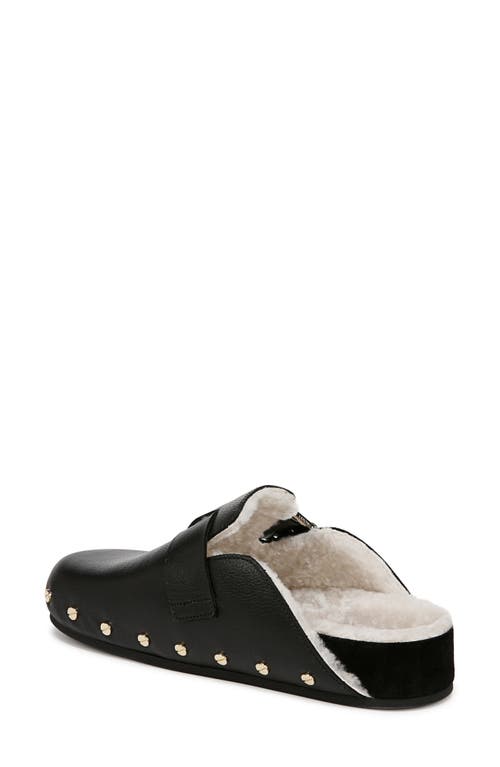 Veronica Beard Fern Leather Shearling Rivets Clogs In Black