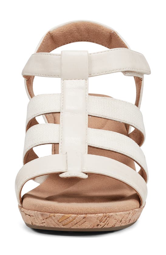 Shop Rockport Blanca Strappy Wedge Sandal In Chalk Synthetic