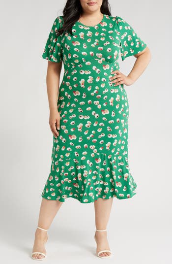 Boden green floral dress best sale