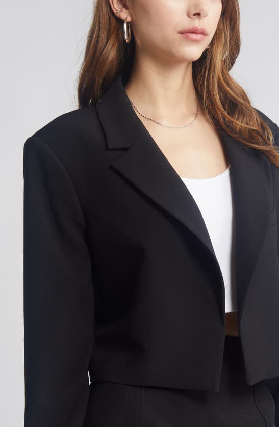 Shop Open Edit Boxy Crop Blazer In Black