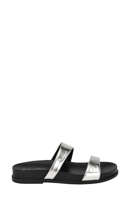 Shop Calvin Klein Explore Slide Sandal In Silver