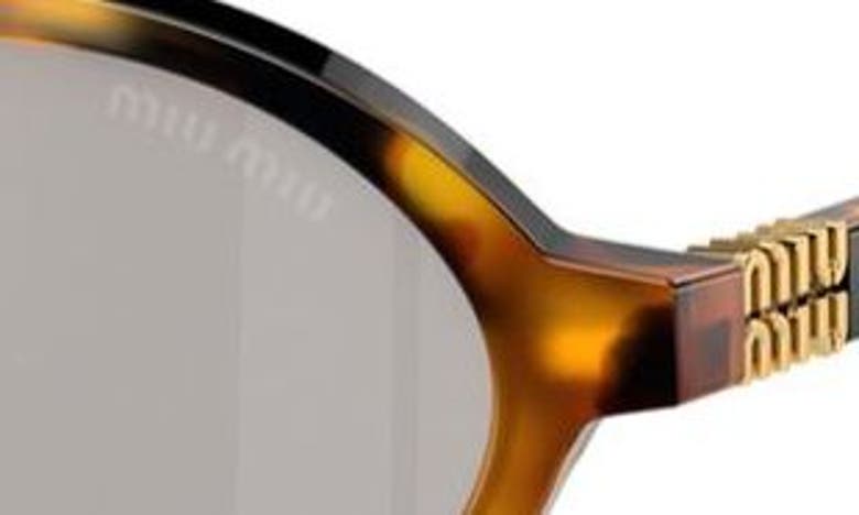 Miu Miu Regard Round-frame Tortoiseshell Acetate Glasses In Grey Mirror