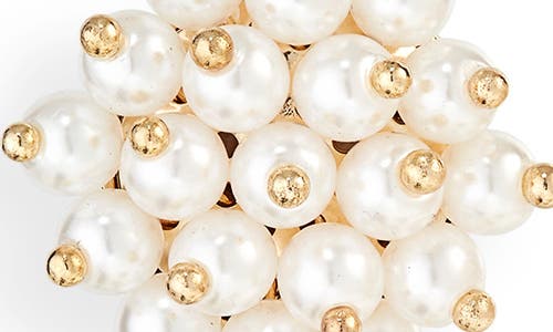 Shop Nordstrom Rack Imitation Pearl Cluster Clip-on Earrings In White- Gold