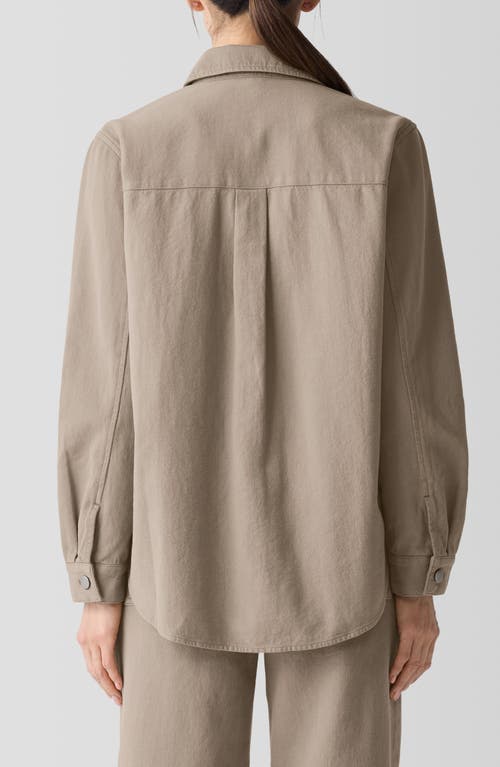 Shop Eileen Fisher Classic Organic Cotton Shirt Jacket In Reed