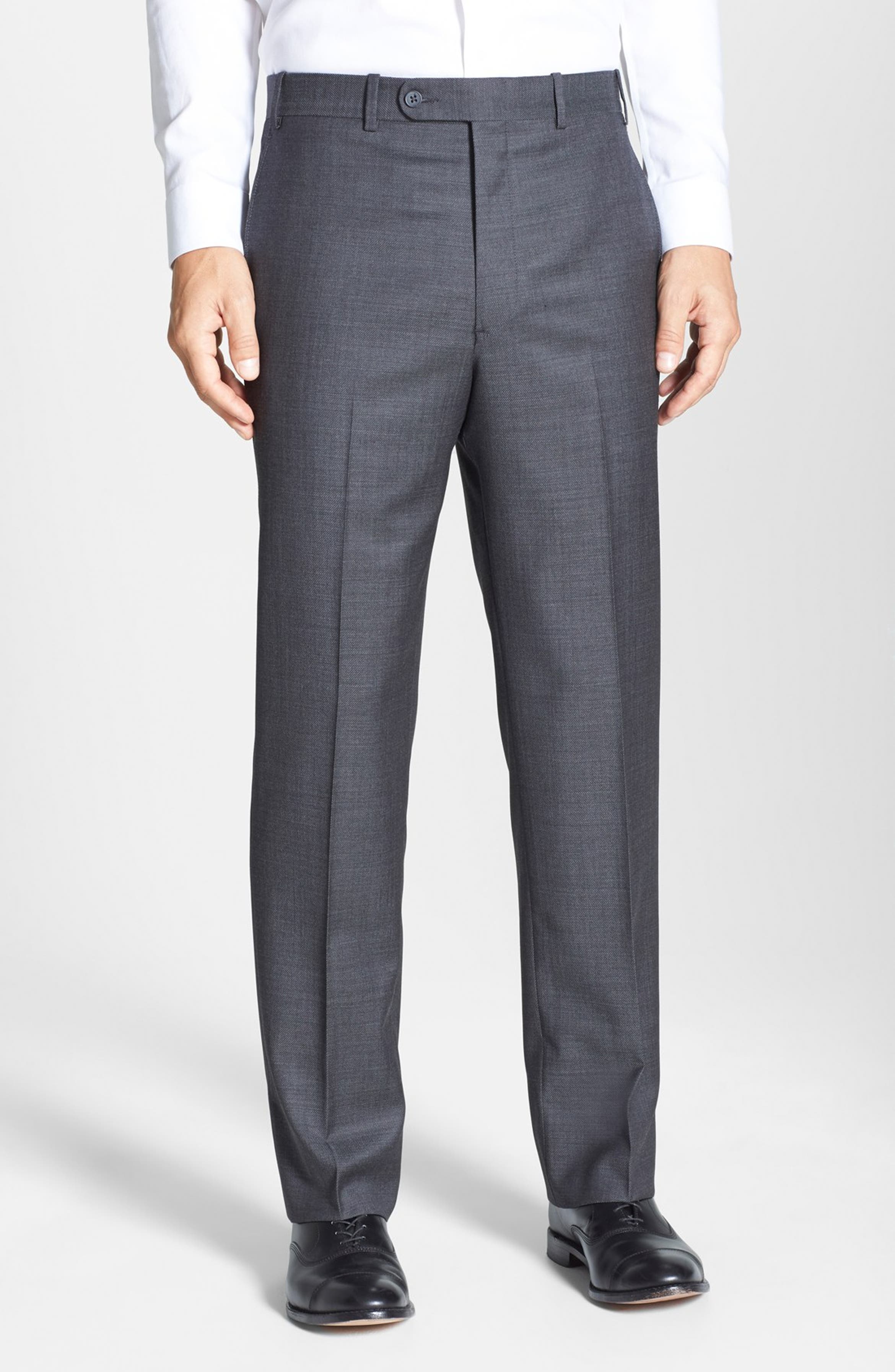 JB Britches 'Torino' Flat Front Wool Trousers | Nordstrom