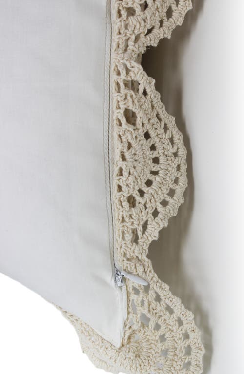 Melange Home Decorative Crochet Accent Pillow In Ivory