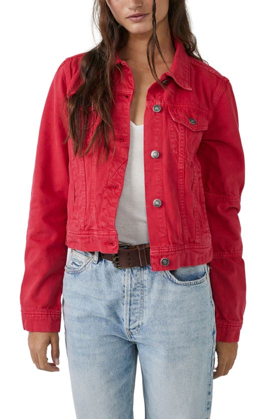 Free People We The Free Rumors Denim Jacket In Strawberry Spritz | ModeSens