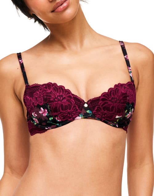 Shop Adore Me Mathilda Contour Balconette Bra In Floral Black