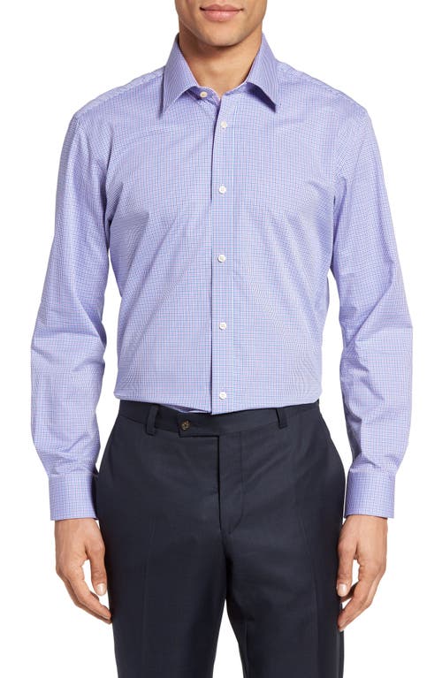 Ted Baker London Pacific Trim Fit Check Dress Shirt in Purple