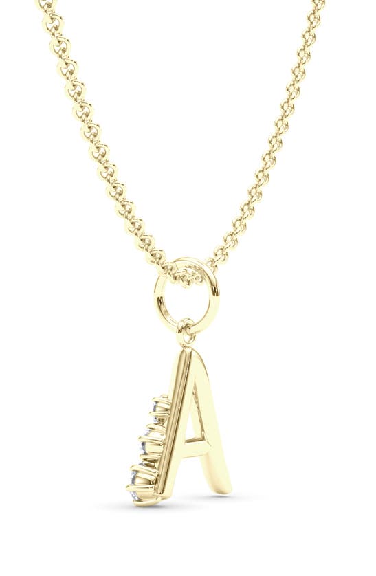 Shop Hautecarat Graduated Lab Created Diamond Initial Letter Pendant Necklace In A - 18k Yellow Gold