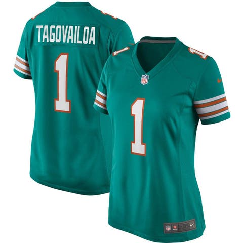 Nike Jason Taylor Miami Dolphins Aqua Game Retired Player Jersey - S - Bronze