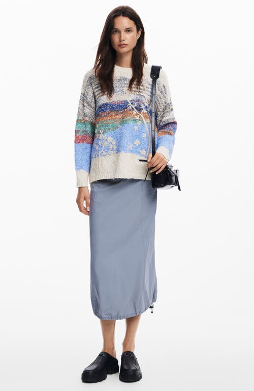 Desigual Chunky Knit Sweater In Mix