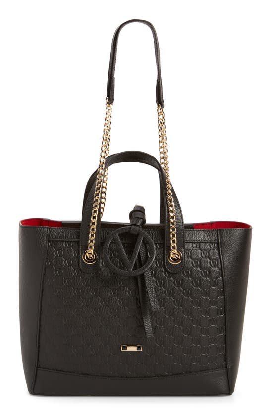 Valentino By Mario Valentino Sophie Medallion Leather Tote In Black