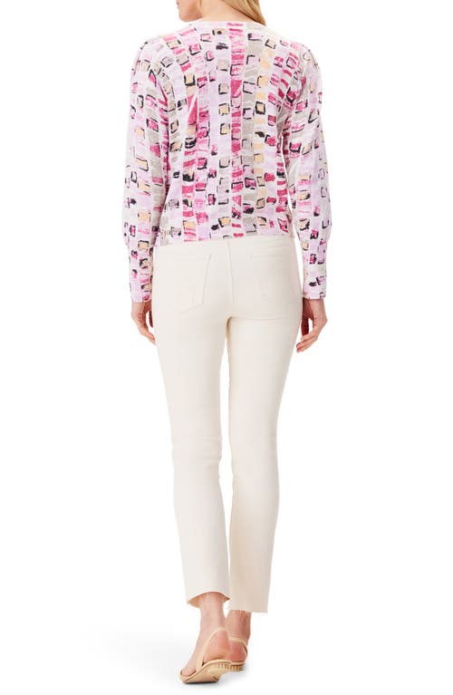 Nic + Zoe Nic+zoe Petite Geo Mosaic Sweater In Pink Multi