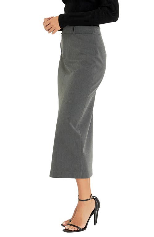 Endless Rose Front Slit Maxi Skirt In Grey