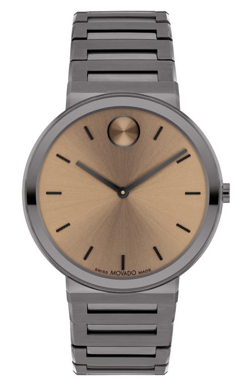 Shop Movado Bold Horizon Bracelet Watch, 40mm In Grey/brown