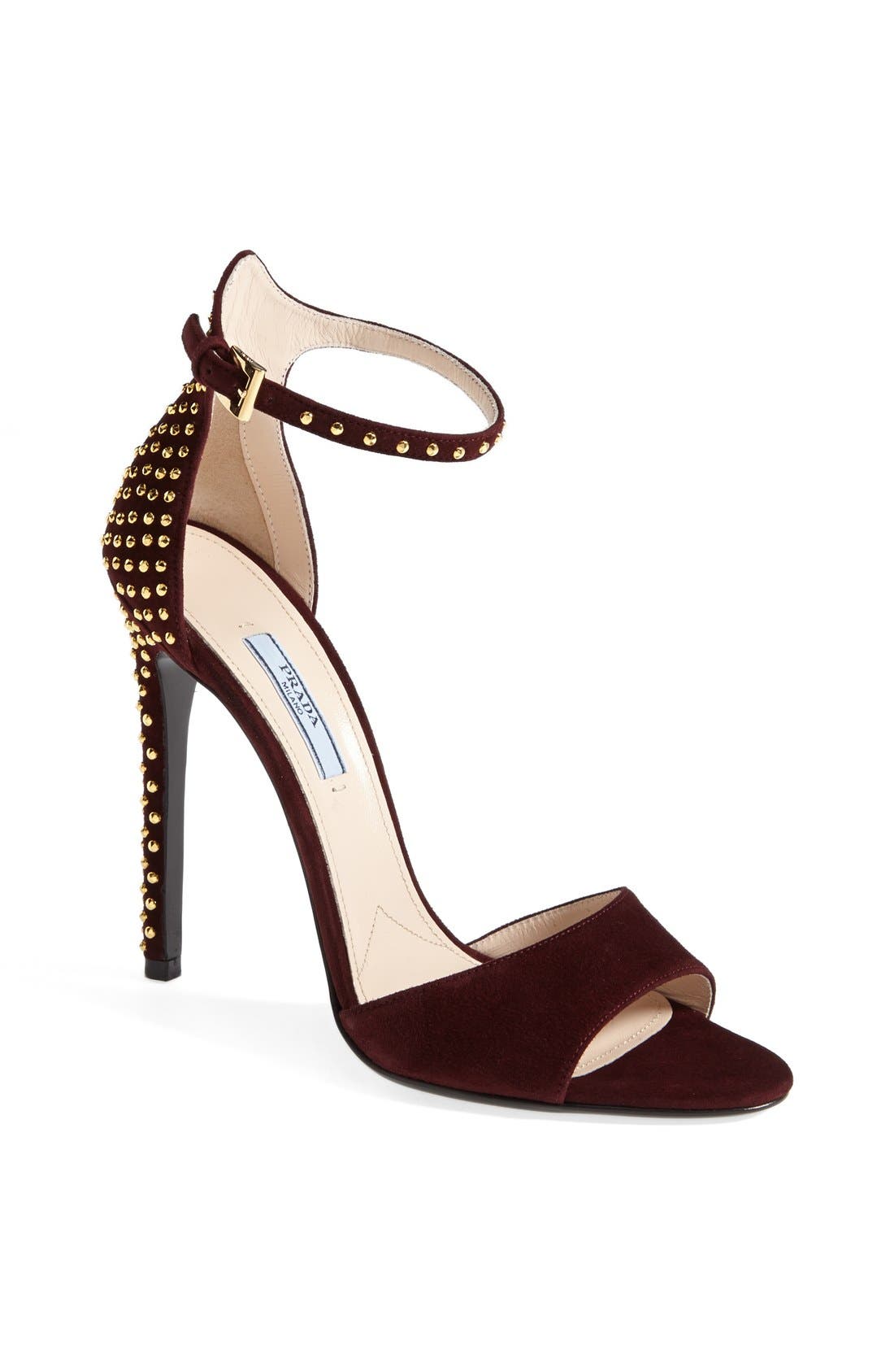 Prada Ankle Buckle Studded Sandal Nordstrom