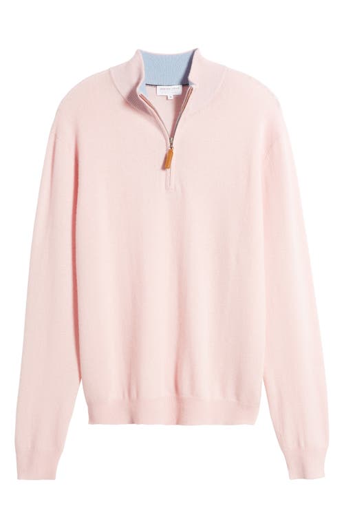 Lorenzo Uomo Quarter Zip Wool & Cashmere Sweater In Shell Pink