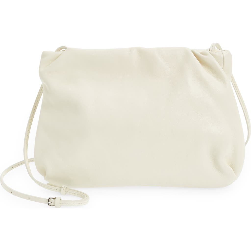 The Row Leather Frame Clutch in Ivory