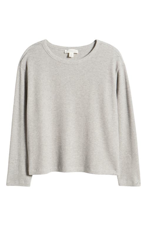 Shop Treasure & Bond Shrunken Crop Boxy Thermal Crewneck Top In Grey Heather