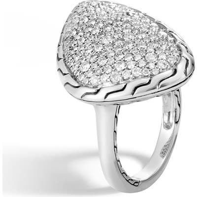 John Hardy Classic Chain Pave Diamond Ring